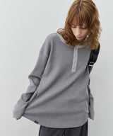 AIVER　ヘビーワッフルヘンリーネックL/S TEE