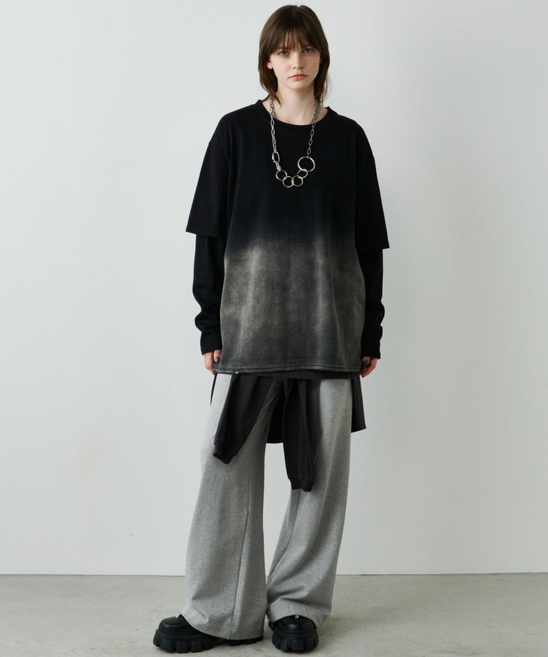 AFF AIVER　グラデーションブリーチレイヤードロンTEE