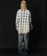 【ONLINE STORE先行予約】AIVER　グラデーションブリーチオンブレチェックシャツ