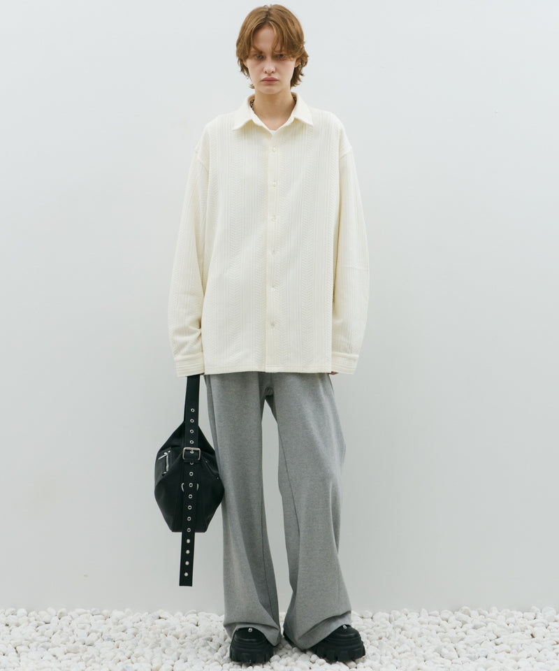 【予約】AFF AIVER　ヘリンボーンニットカットルーズシャツ