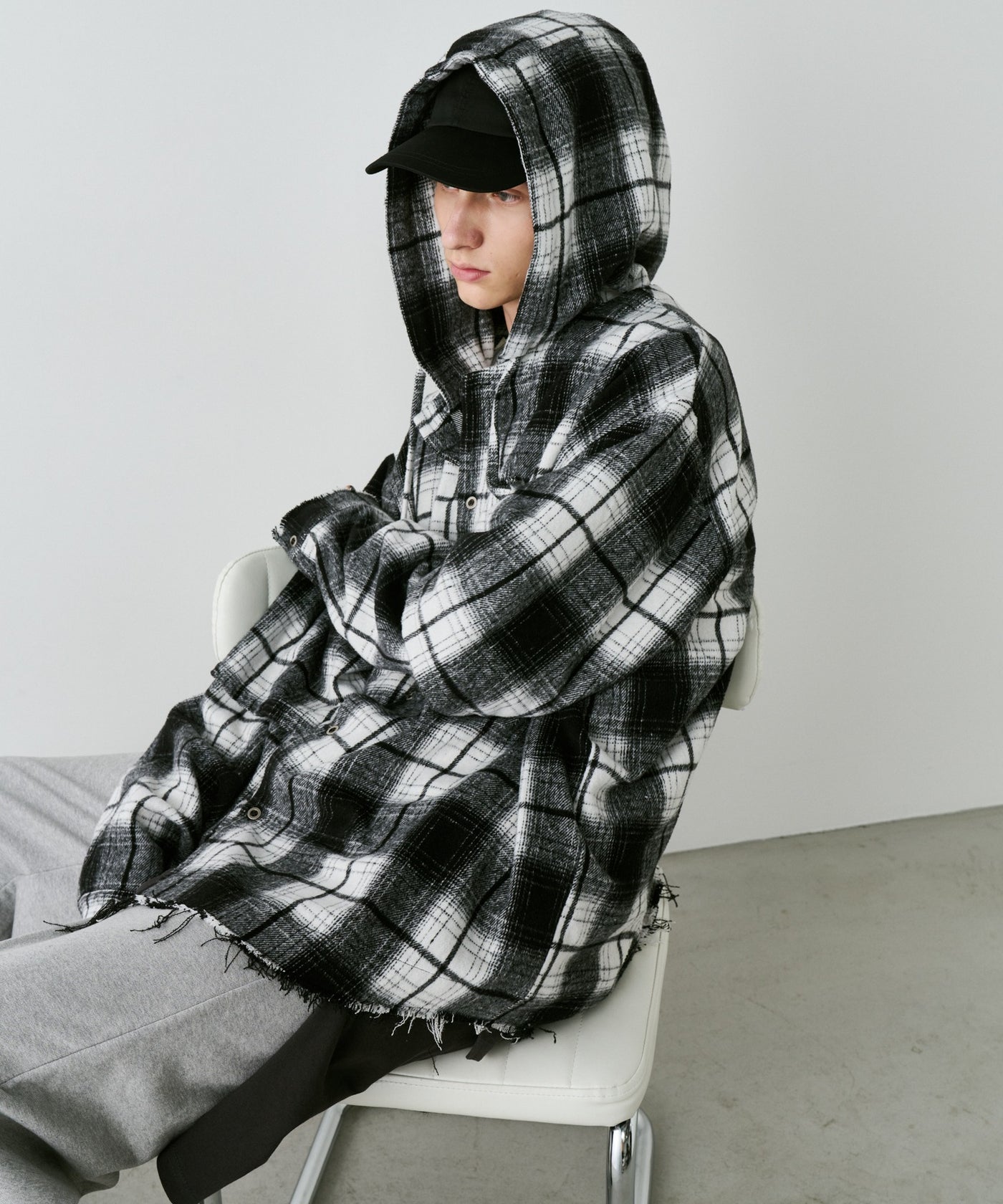 AIVER レイヤードオンブレチェックシャツ