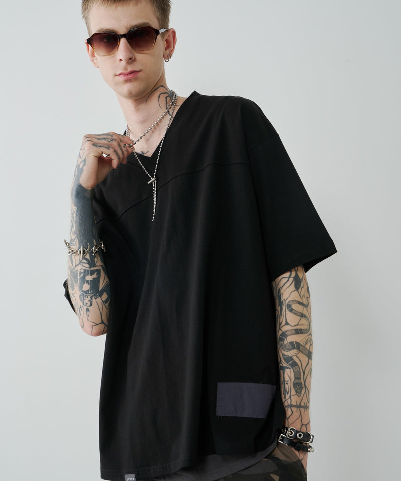 AIVER　30/2ウォッシュ天竺フットボールS/S TEE