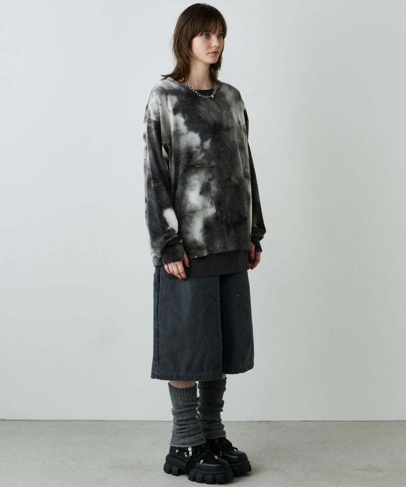 【予約】AFF AIVER　ムラ染めニットL/S TEE