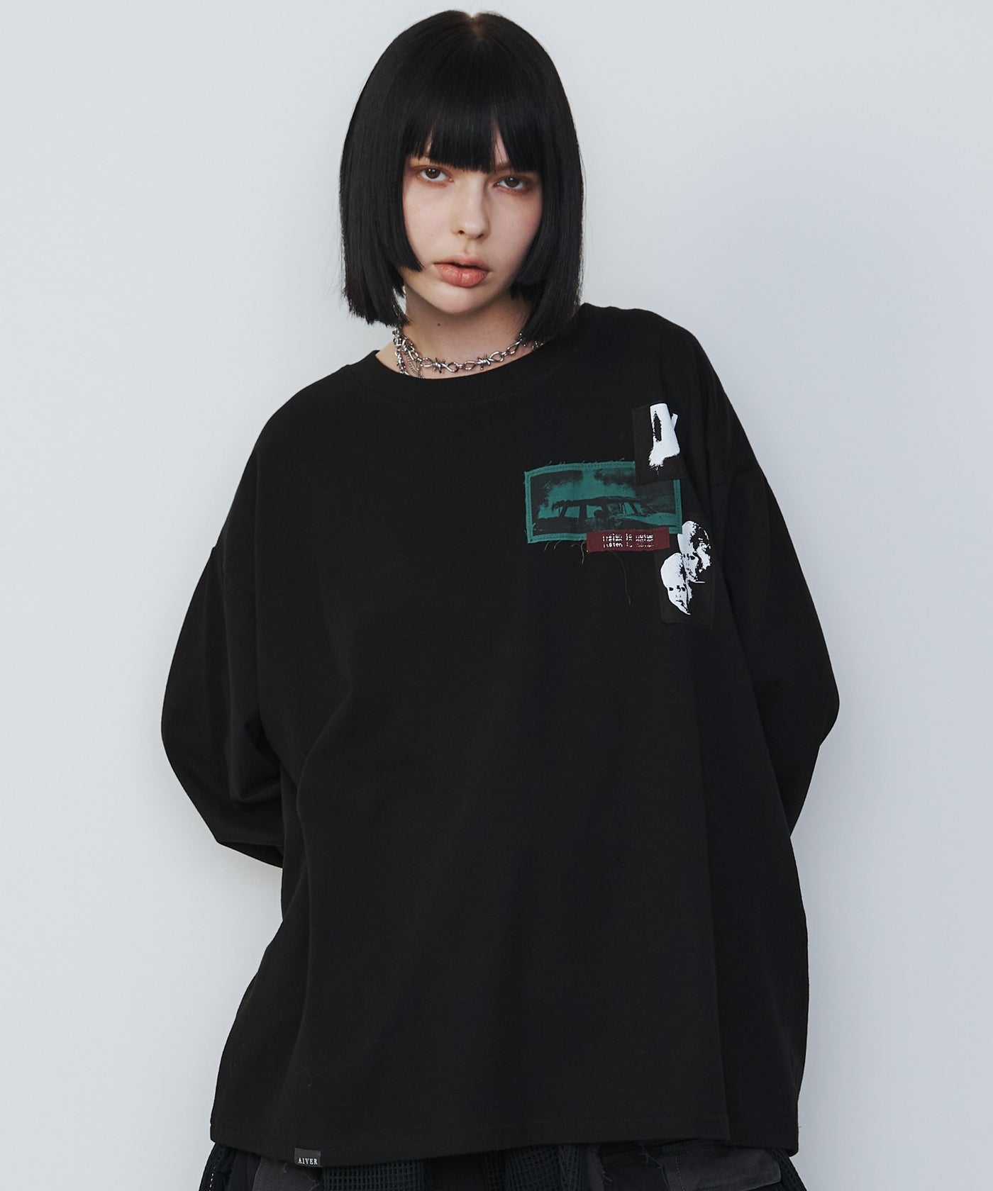 AIVER カットオフパッチロンTEE