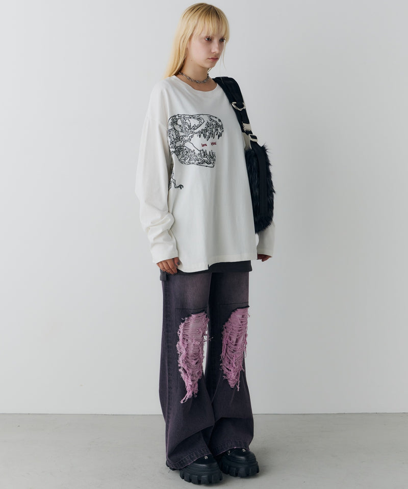 AIVER　レックス刺繍L/S TEE