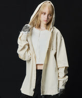 【ONLINE STORE先行予約】AIVER　レイヤードカットオフツイルシャツ