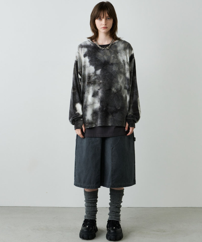 【予約】AFF AIVER　ムラ染めニットL/S TEE