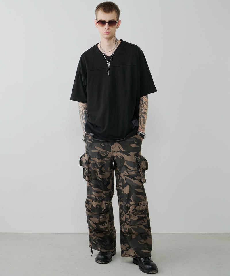 AIVER　30/2ウォッシュ天竺フットボールS/S TEE