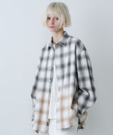 【一部予約】AIVER　グラデーションブリーチオンブレチェックシャツ