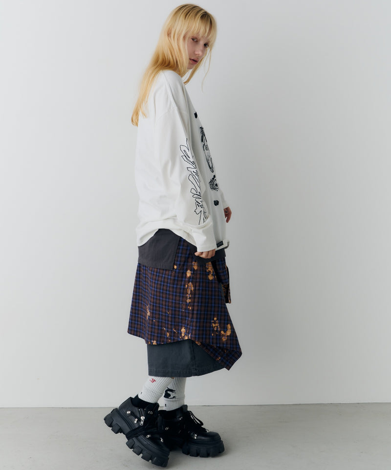 AFF AIVER　ブリーチラグランチェックシャツ