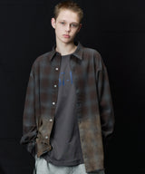 【ONLINE STORE先行予約】AIVER　グラデーションブリーチオンブレチェックシャツ