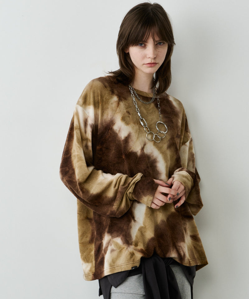 【予約】AFF AIVER　ムラ染めニットL/S TEE