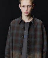 【ONLINE STORE先行予約】AIVER　グラデーションブリーチオンブレチェックシャツ