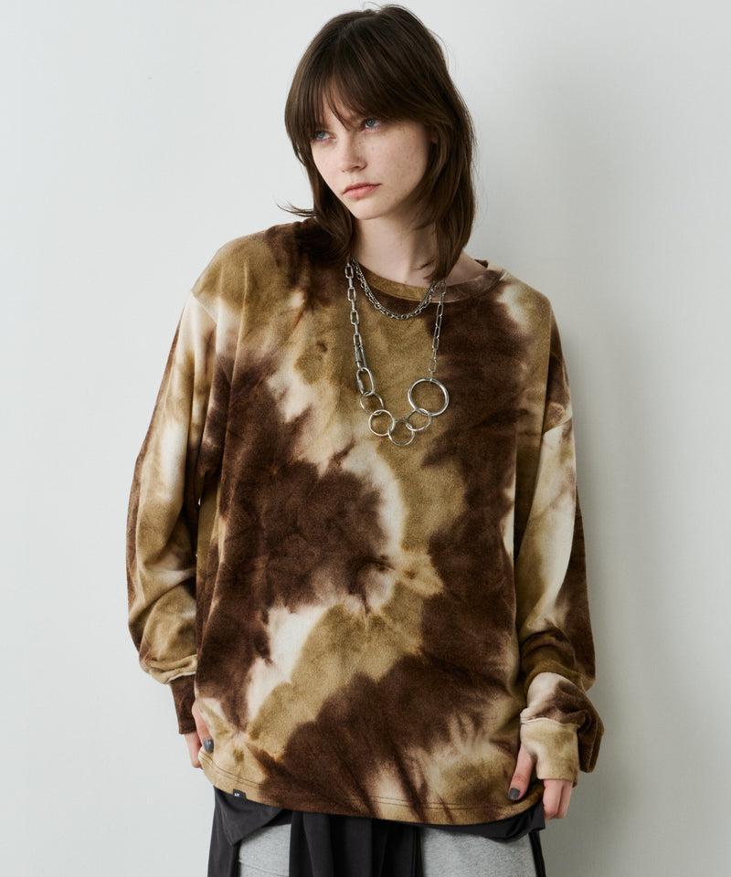 【予約】AFF AIVER　ムラ染めニットL/S TEE