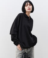 AFF AIVER　16/-ウォッシュ天竺レイヤードポロ