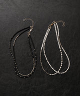 AFF AIVER　天然石ビーズ2連ネックレス　MADE IN JAPAN