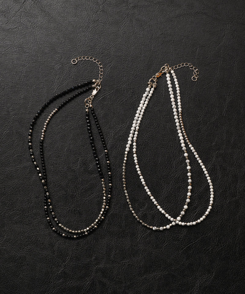 AFF AIVER 天然石ビーズ2連ネックレス MADE IN JAPAN