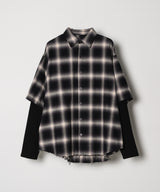 【予約】AIVER　ワッフルレイヤードオンブレチェックシャツ