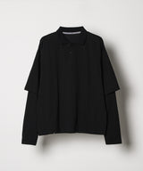 AFF AIVER　16/-ウォッシュ天竺レイヤードポロ