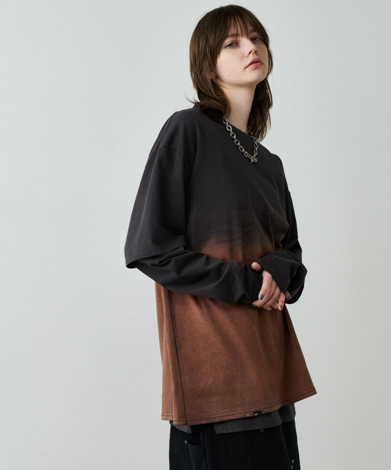 【予約】AFF AIVER　グラデーションブリーチレイヤードロンTEE