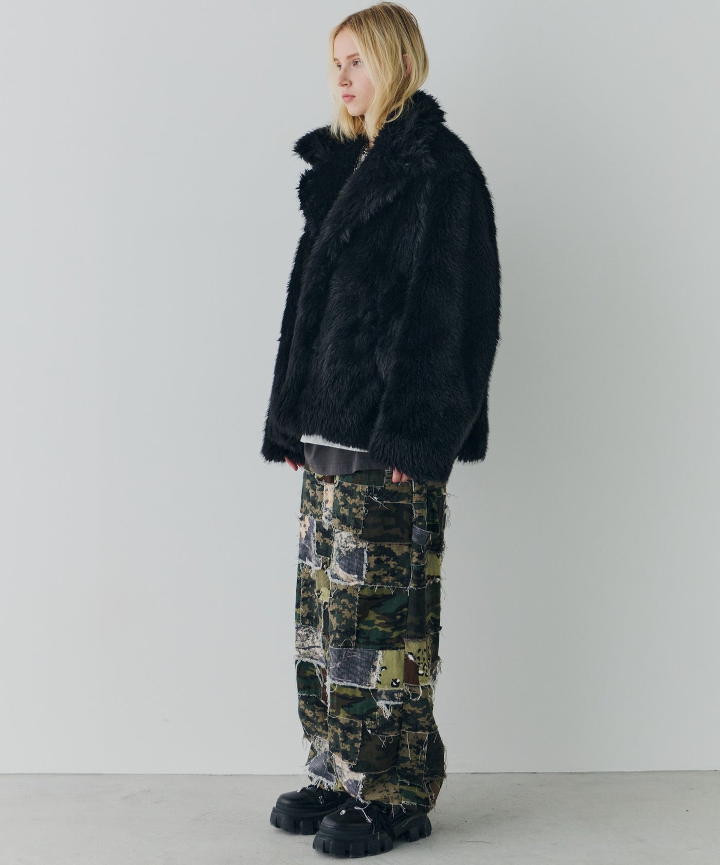 aiver ファーコート 予約】AIVER ショートフェイクファーコート