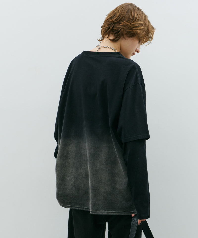 AFF AIVER　グラデーションブリーチレイヤードロンTEE