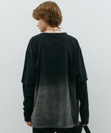 AFF AIVER　グラデーションブリーチレイヤードロンTEE