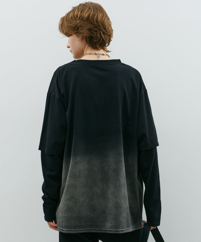 AFF AIVER　グラデーションブリーチレイヤードロンTEE