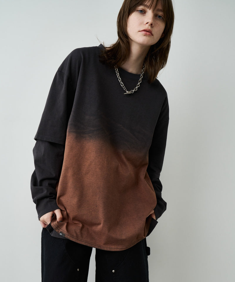 【予約】AFF AIVER　グラデーションブリーチレイヤードロンTEE
