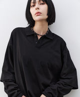 AFF AIVER　16/-ウォッシュ天竺レイヤードポロ