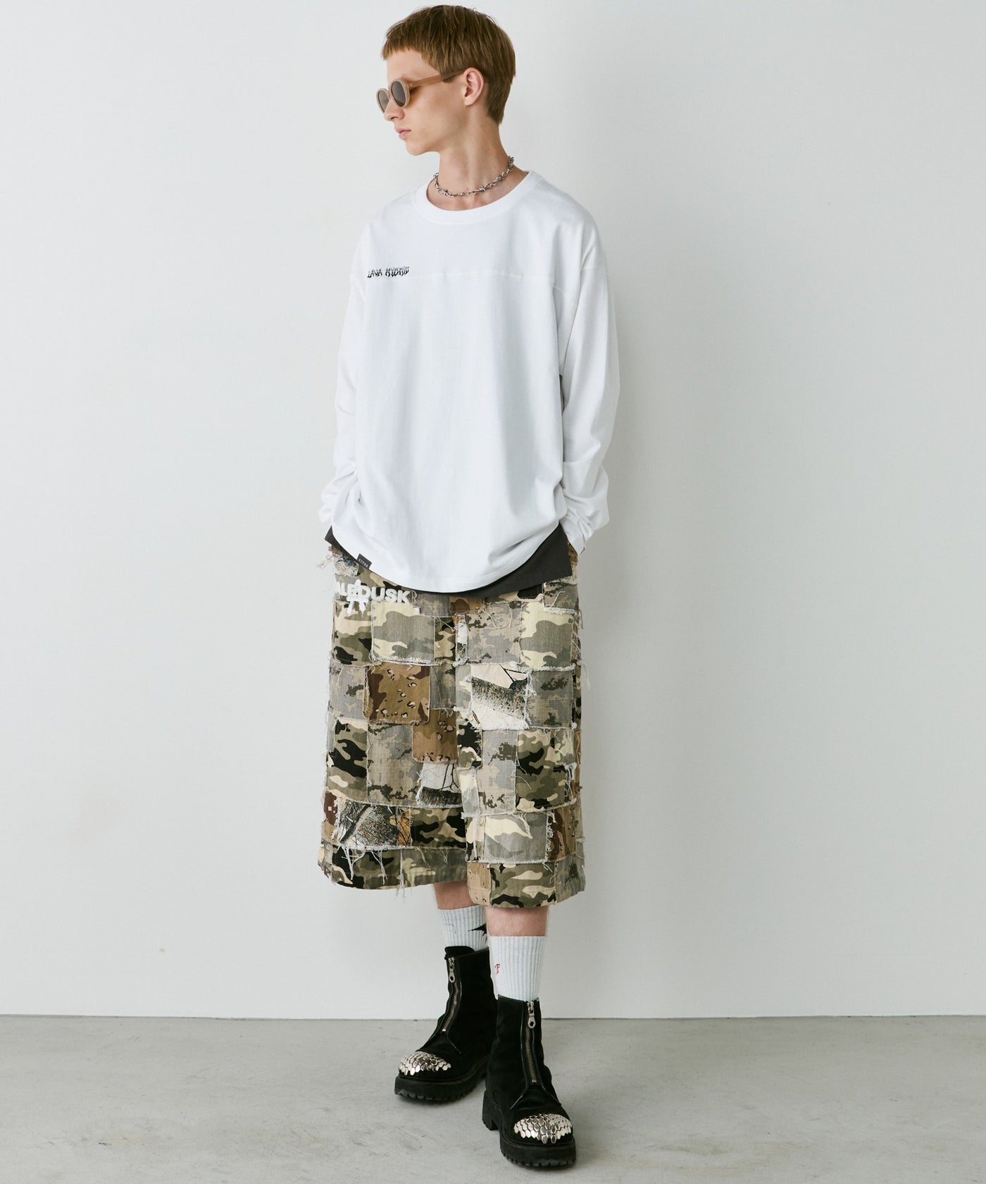 PALEDUSK×AIVER パッチワークショートパンツ PALEDUSK×AIVER カモボロワイドクォーターパンツ