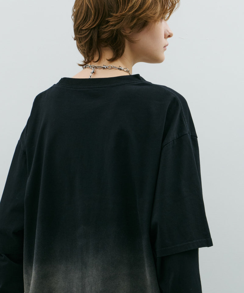 AFF AIVER　グラデーションブリーチレイヤードロンTEE