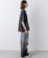 AFF AIVER　16/-ウォッシュ天竺スキッパーS/S TEE