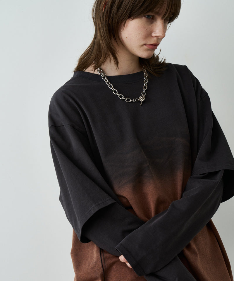 【予約】AFF AIVER　グラデーションブリーチレイヤードロンTEE