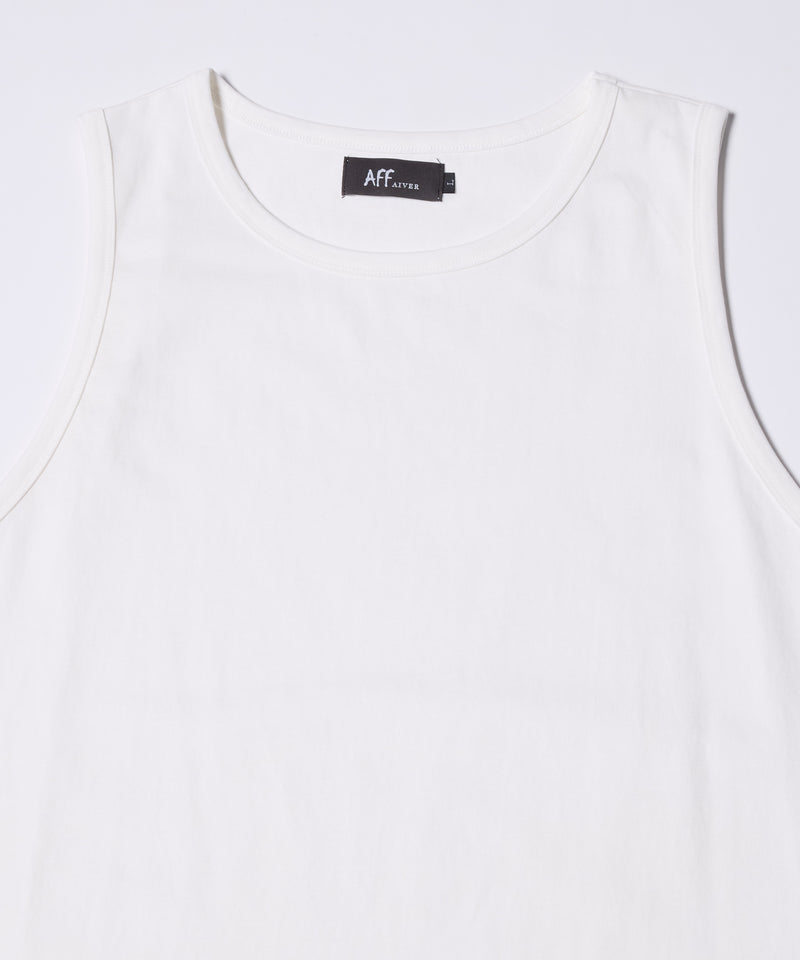 AFF AIVER　20/-シルケット天竺サイドスリットロングタンクトップ