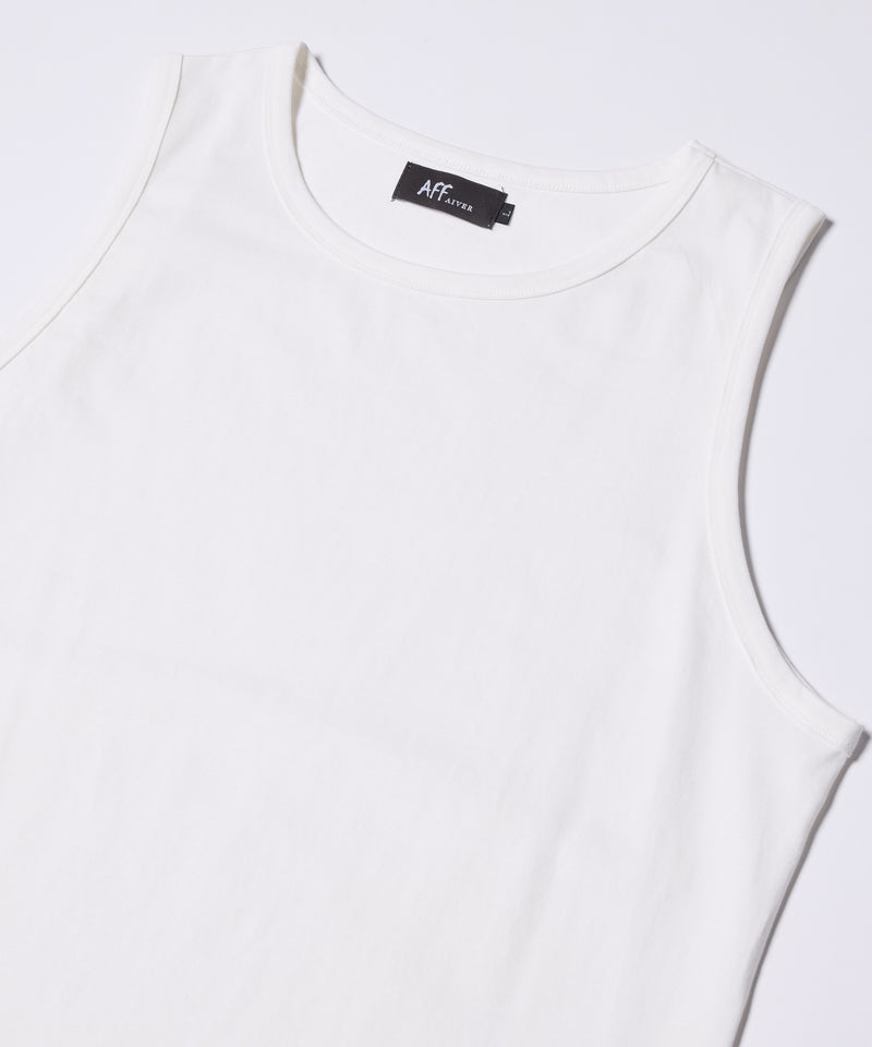 AFF AIVER　20/-シルケット天竺サイドスリットロングタンクトップ