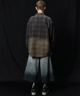 【ONLINE STORE先行予約】AIVER　グラデーションブリーチオンブレチェックシャツ