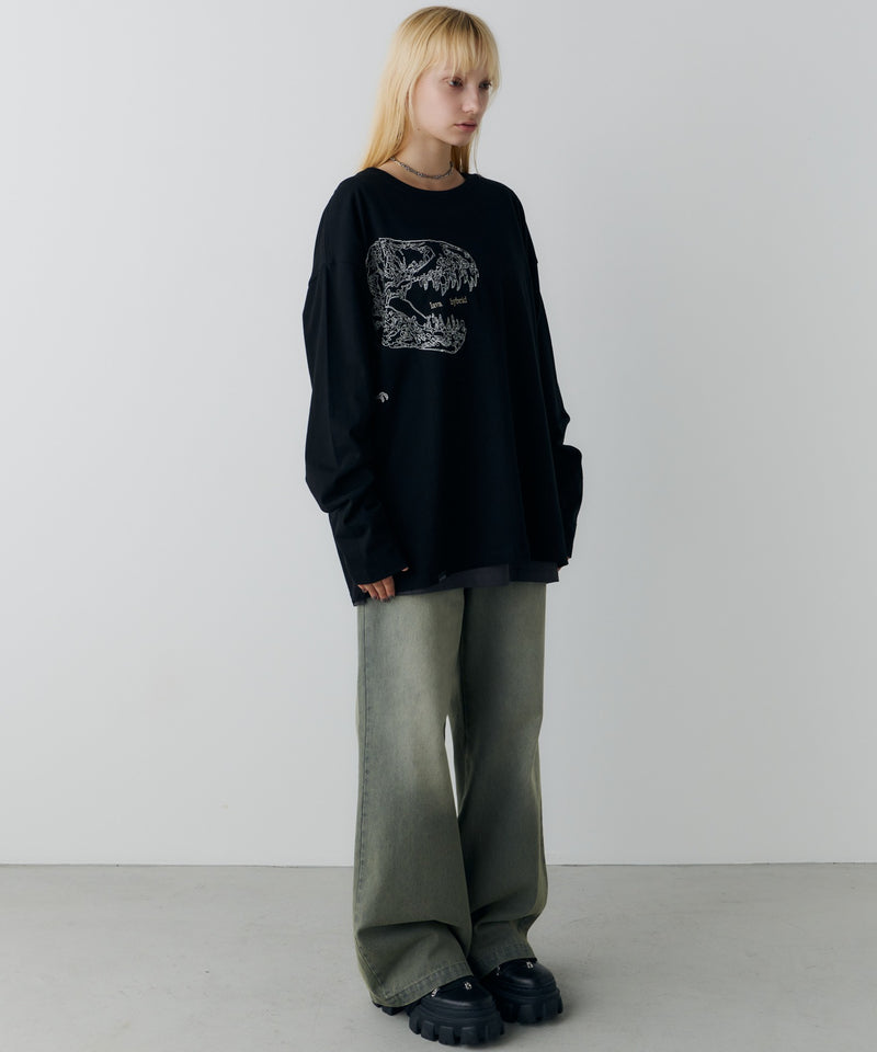 AIVER　レックス刺繍L/S TEE