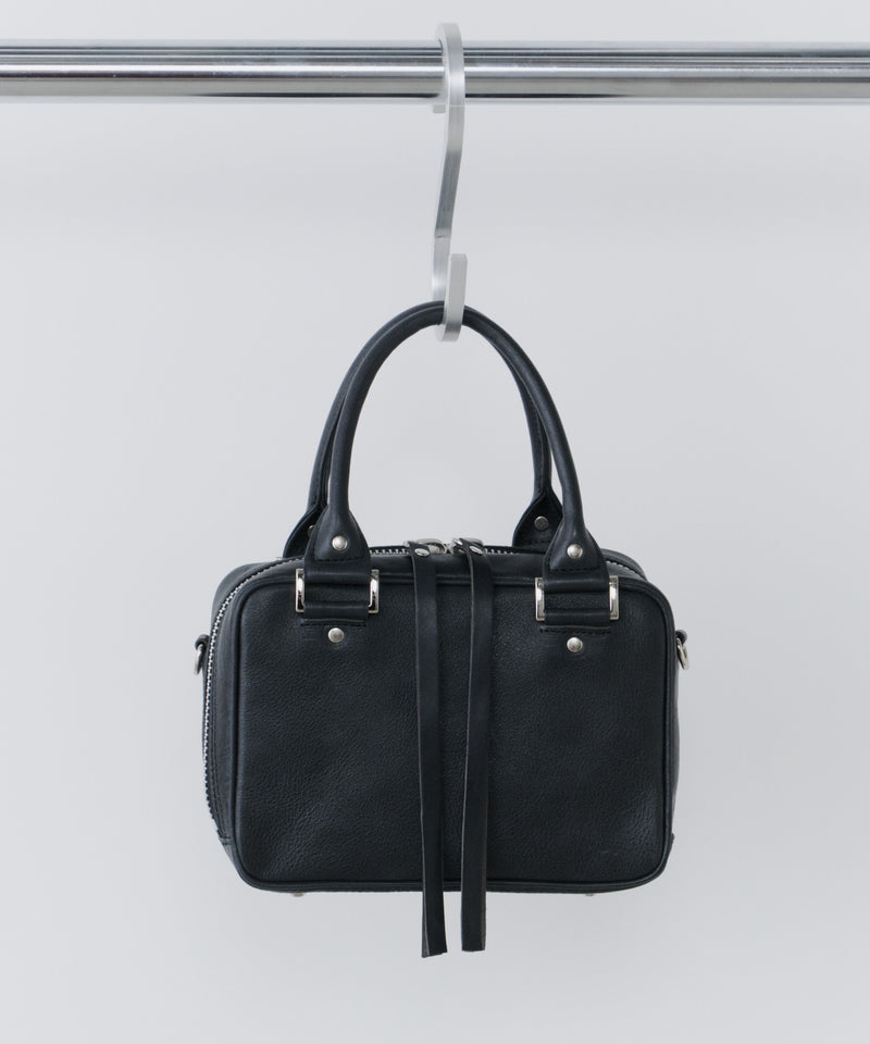 小物 BLACK AIVER スラッシュジップカウレザーミニボストン MADE IN JAPAN