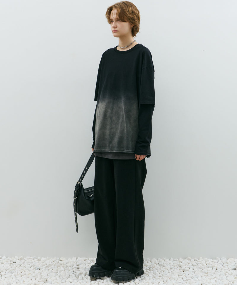 AFF AIVER　グラデーションブリーチレイヤードロンTEE