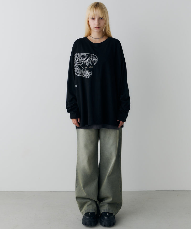 AIVER　レックス刺繍L/S TEE