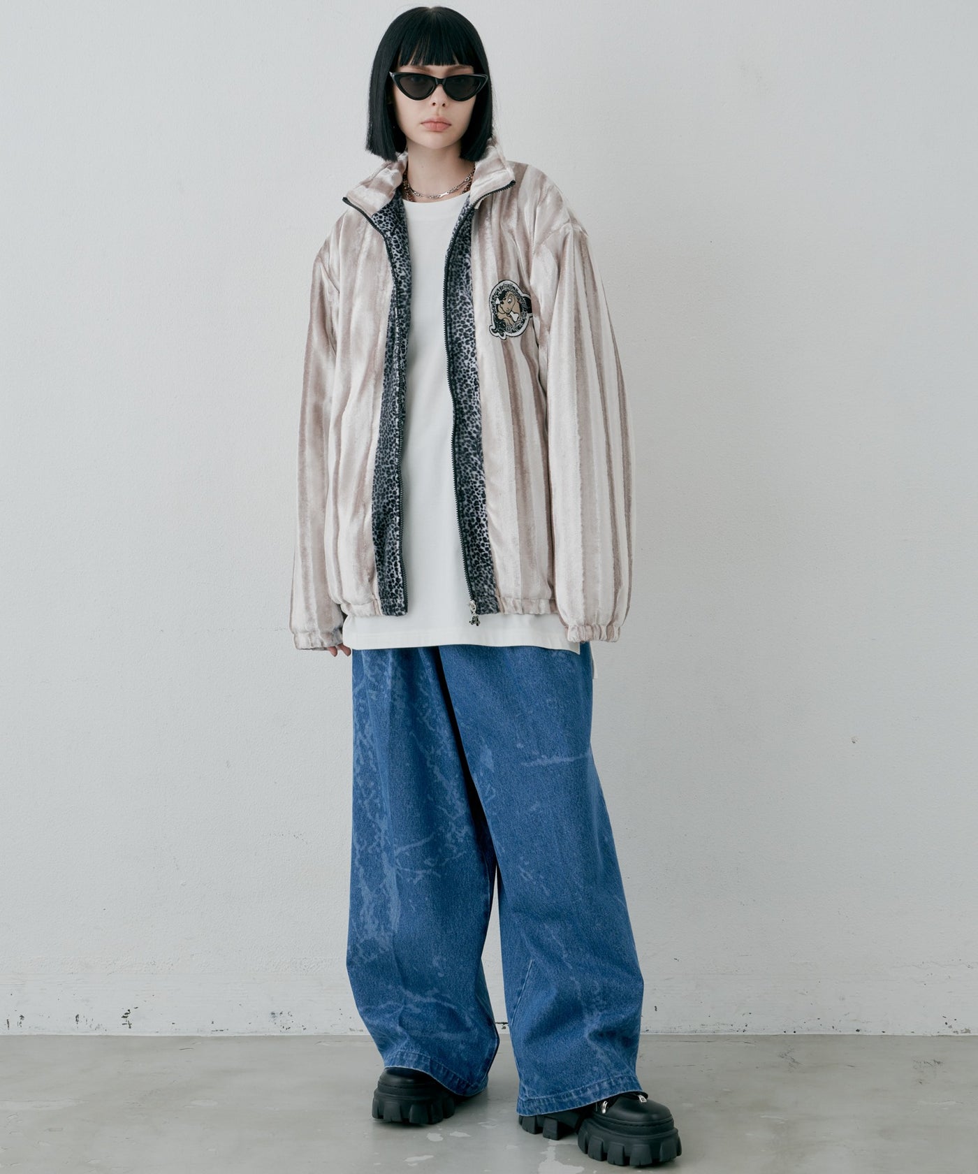 GALFY×AIVER YABAI阿威婆亜ベルボアブルゾン