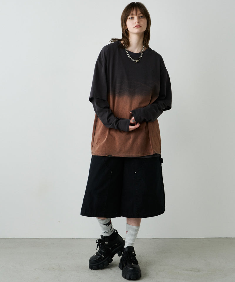 【予約】AFF AIVER　グラデーションブリーチレイヤードロンTEE