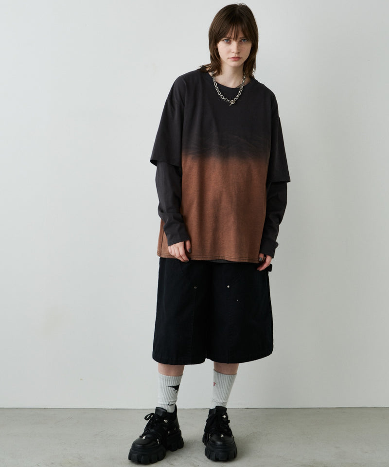 【予約】AFF AIVER　グラデーションブリーチレイヤードロンTEE