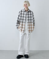 【一部予約】AIVER　グラデーションブリーチオンブレチェックシャツ