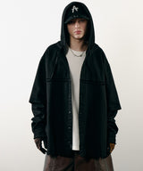 【ONLINE STORE先行予約】AIVER　レイヤードカットオフツイルシャツ