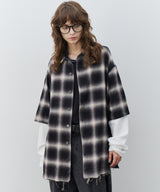 【予約】AIVER　ワッフルレイヤードオンブレチェックシャツ