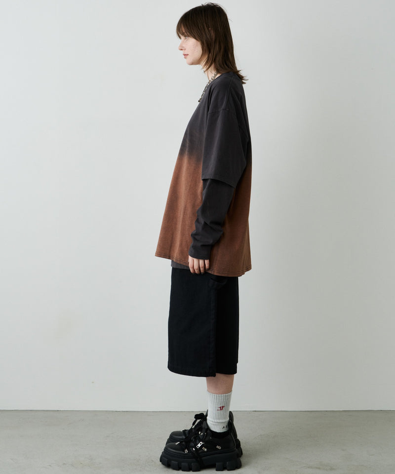 【予約】AFF AIVER　グラデーションブリーチレイヤードロンTEE