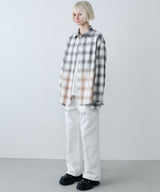 【一部予約】AIVER　グラデーションブリーチオンブレチェックシャツ