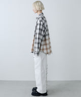 【一部予約】AIVER　グラデーションブリーチオンブレチェックシャツ